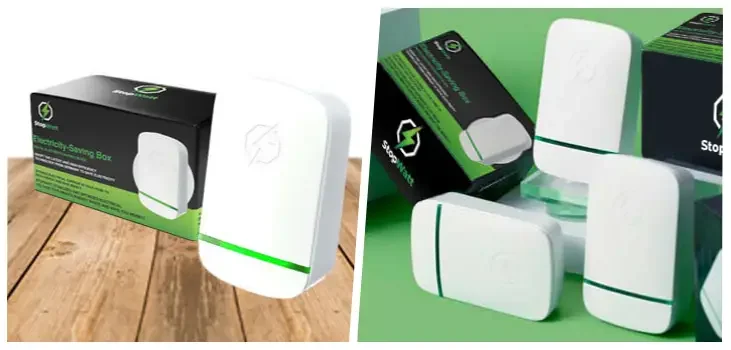 StopWatt units arranged beside their packaging