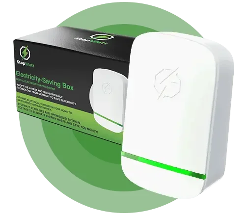 StopWatt unit next to its retail box
